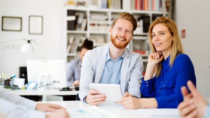 business people working in office UG93BVM