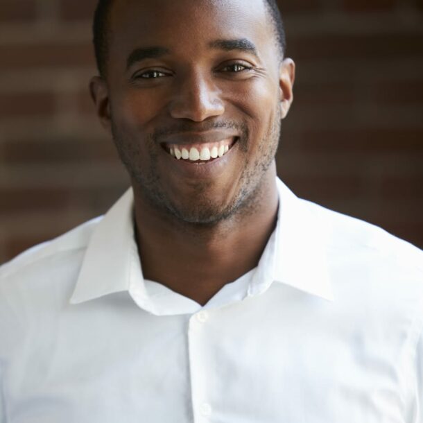 head and shoulders portrait of businessman in PWN5RXU